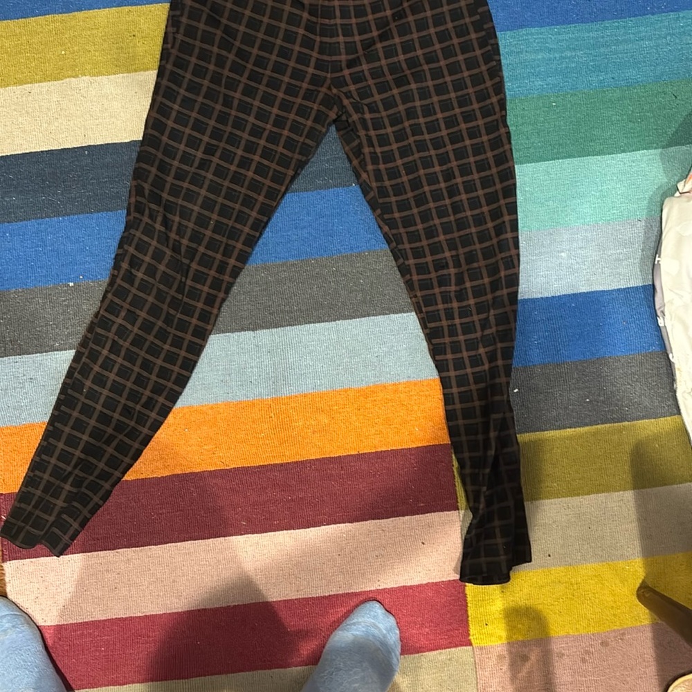 Sanctuary Brown and Black Checkered Pants / Leggings